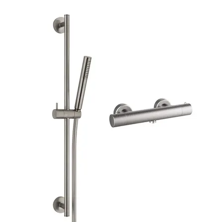 Van Marcke Nero thermostatique de douche avec set de douche nickel brossé