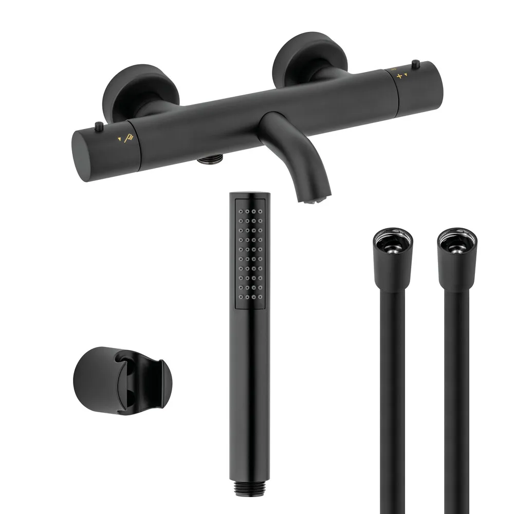 Van Marcke Nero badthermostaat met badset mat zwart