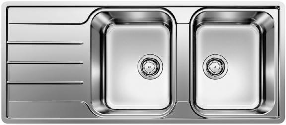 Blanco Lemis 8 S-IF inbouwspoeltafel 2bakken omkeerbaar korfventiel RVS