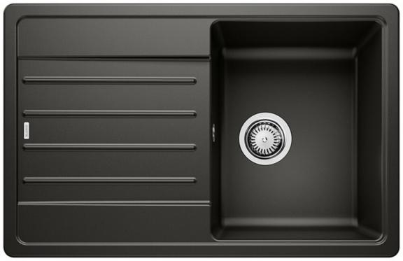 Blanco Legra 45 S inbouwspoeltafel 1bak omkeerbaar korfventiel zwart Silgranit