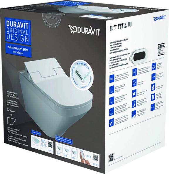 Duravit SensoWash douche wc DuraStyle wandwc 370x620mm diepspoel wit