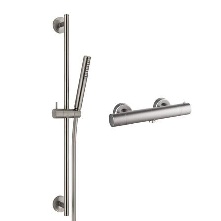 Van Marcke Nero thermostatique de douche avec set de douche nickel brossé