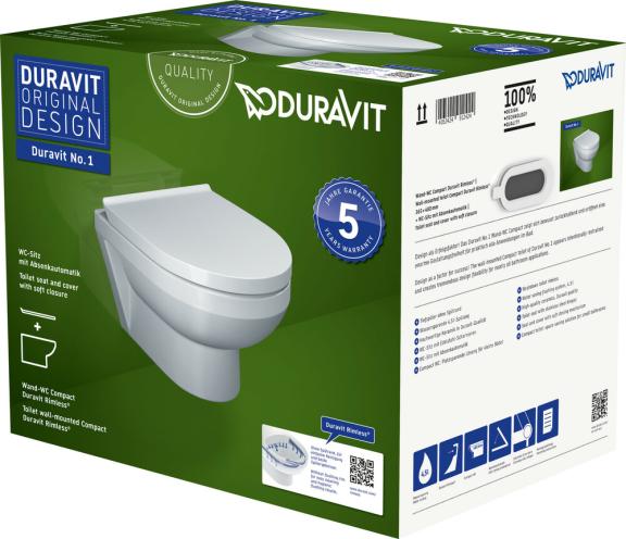 Duravit No.1 PACK hangtoilet rimless