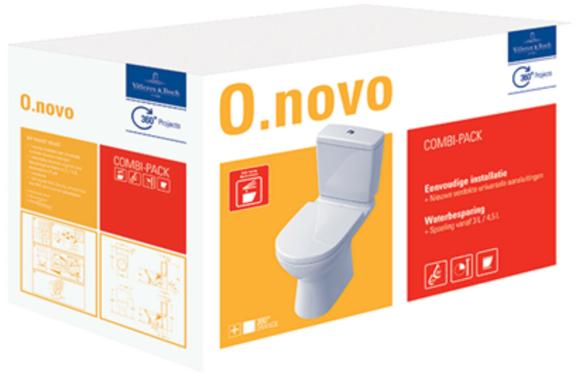 Villeroy&Boch O.novo PACK staand toilet afvoer verticaal wit alpin