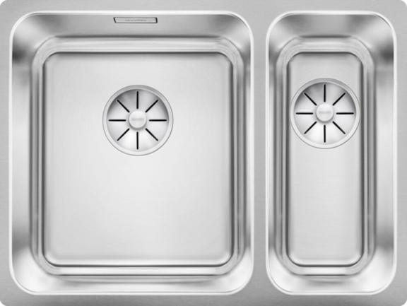 Blanco Solis 340/180-U onderbouwspoeltafel 1,5bak hoofdbak L korfventiel RVS