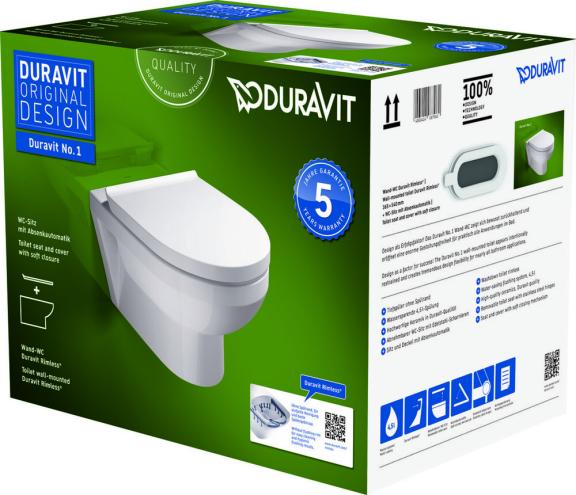 Duravit No.1 hangtoilet Rimless pack Compact