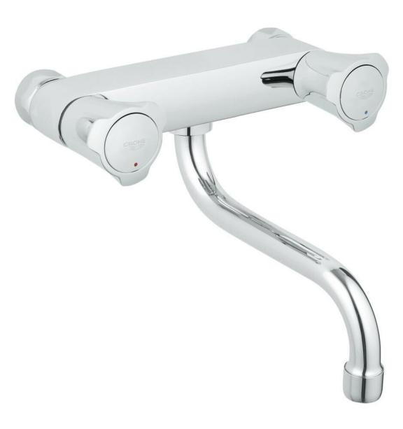Grohe Costa L keukenwandmengkraan metalen grepen schroefrozet Longlife chroom