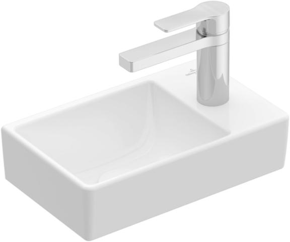 Villeroy&Boch Avento handwasbak met kraangat zonder overloop 36x22 wit alpin